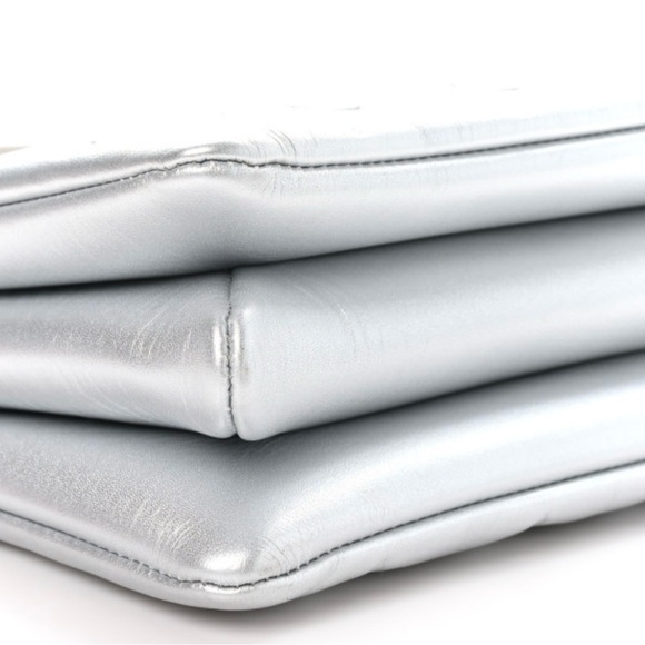 SOLD Louis Vuitton Coussin BB Monogram Silver Lambskin Embossed Bag - Picture 9 of 16